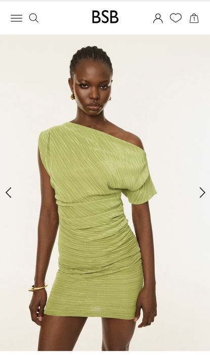 Зелена Рокля BSB с паднало рамо