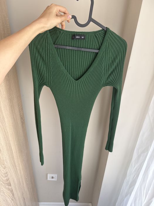 Дълга рокля Mango, зелена