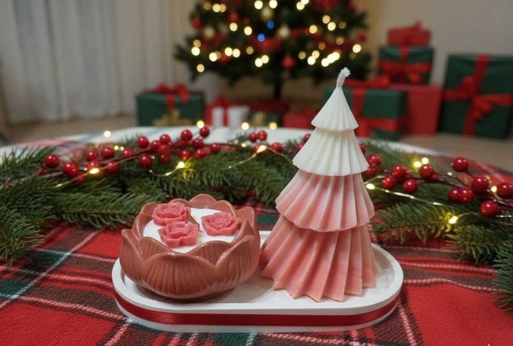 Lumanari parfumate  de Craciun din ceara soia