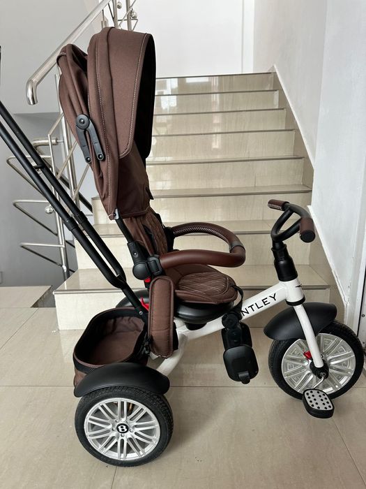 Tricicleta copii Bentley 6 luni-3 ani Premium Satin White 6 in 1 Noua