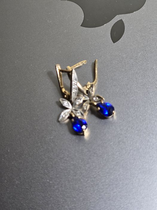 Серёжки +кольцо золотой набор