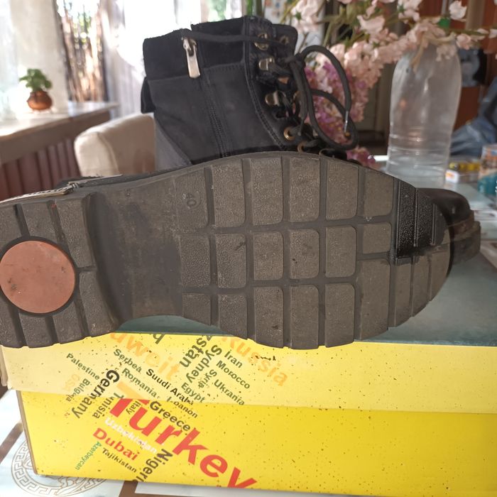 Мъжки (юношески) боти ,кубинки Естествена кожа