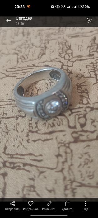 Печатка серебрянная с фианитами