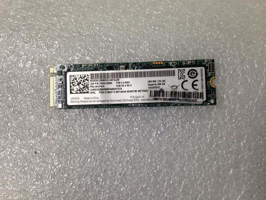 SSD NVME Lenovo 256GB SATA-III 6G/s 100% Life 3DNow Win10 fru 00UP470