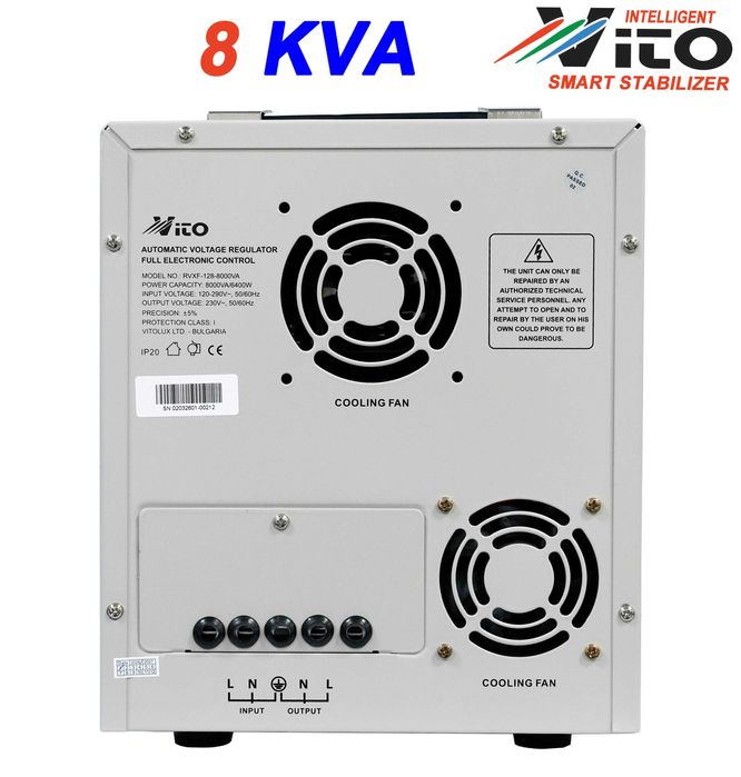 8 KVA МОНОФАЗНИ  НИСКОВОЛТАЖНИ Стабилизатори на ток и напрежение  в диапазон 120V-290V с Електронно управление, LED дисплей
