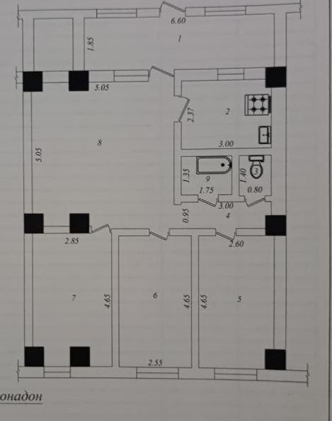 В продаже 4-х комнатная квартира массив Куйлюк 3