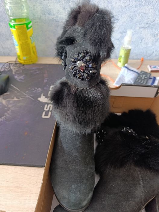 Полусапожки  замшевые