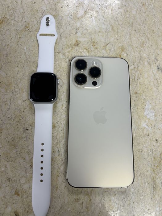Iphone 14 pro max gold 256 g si apple wach seria 9 celular 41mm