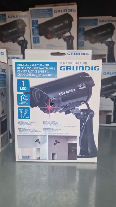 Camera Falsa de Supraveghere cu LED IR Rosu Grundig - negru