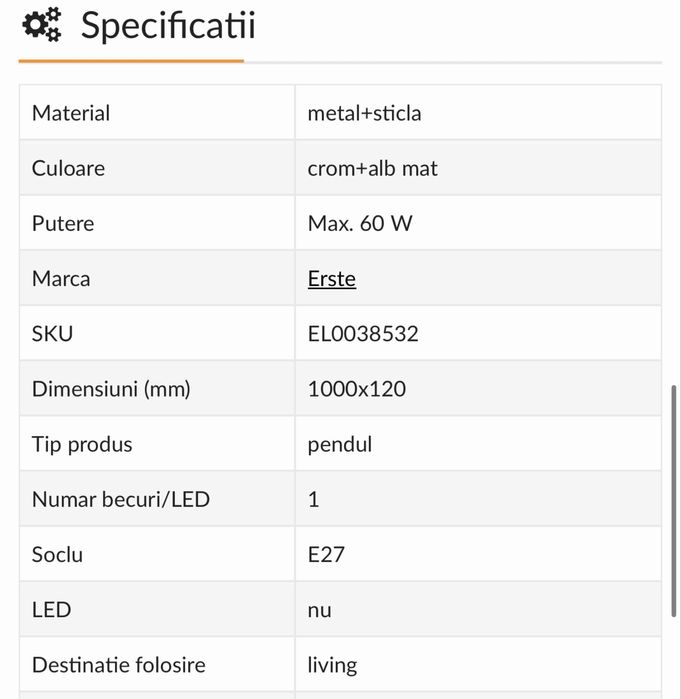 Pendul Flare Crom 1xE27 60W