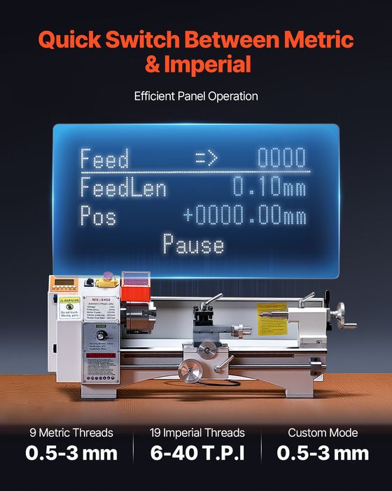 Strung metal automat 220x450mm 0-2500 RPM 1250W