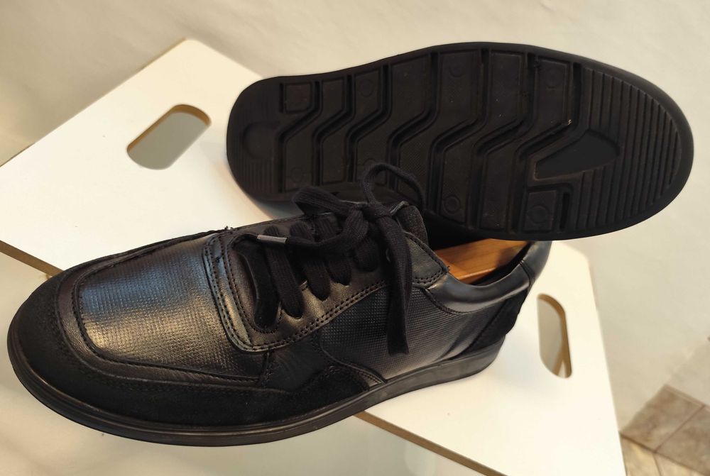 Pantofi sport casual 42 42.5 premium Neosoft piele naturala moale negru
