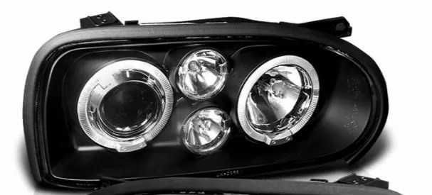 Кристални фарове Angel Eyes GOLF III - черни