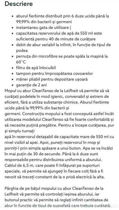 Mop cu aburi Leifheit