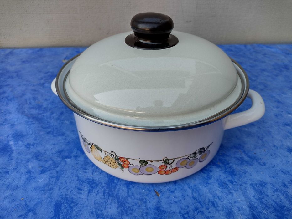 Home Decor | cratita, oala emailata, diametru 20 cm