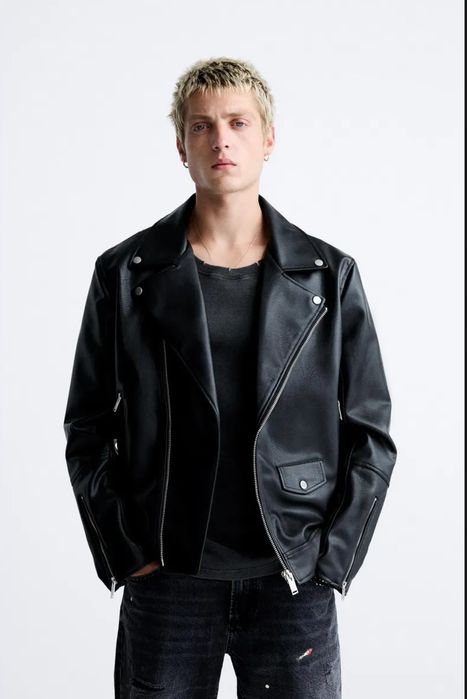 Куртка косуха Zara из эко кожи мужская