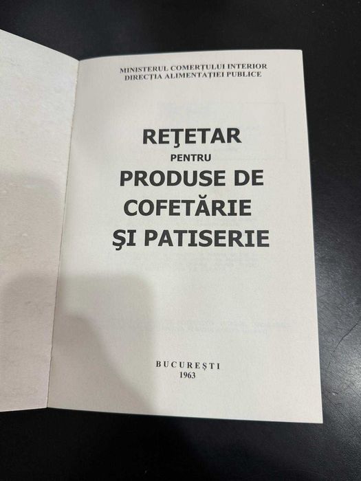Reţetar pentru produse de cofetarie şi patiserie (1963)