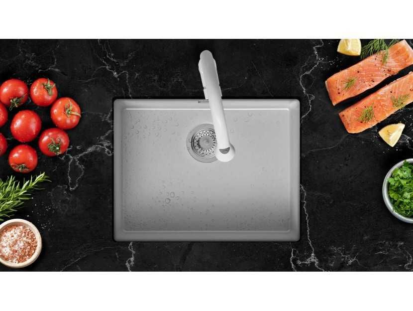 Гранитна Кухненска Мивка за Вграждане под Плот Лондон 60 - Бяла