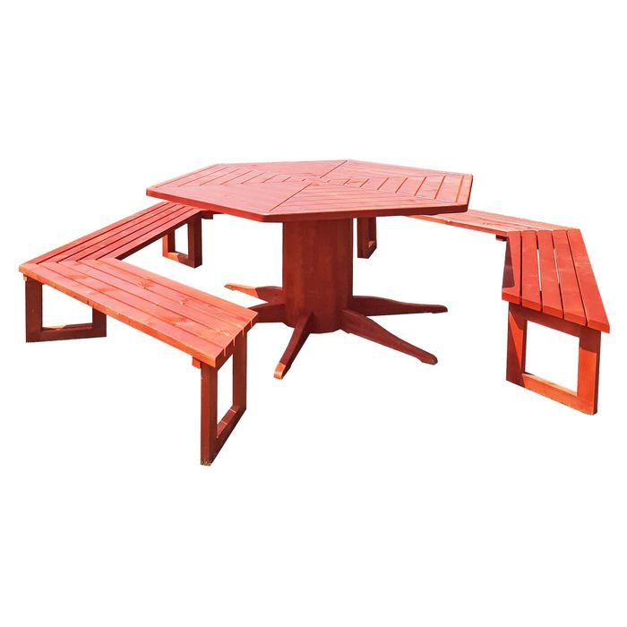 Set Masa si bancute pentru foisor hexagonal