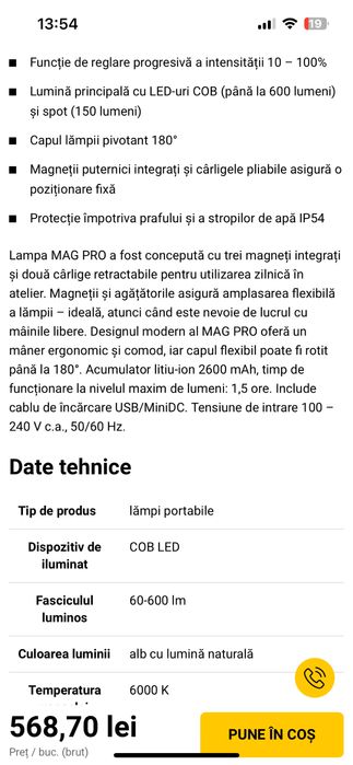 Lanterna portabila Scangrip MAG PRO