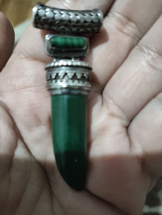 Кулон серебро с малахитом