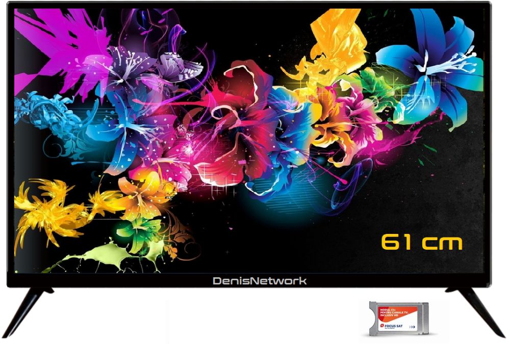 Kit tv auto 61 cm cu antena cu ventuză dublă