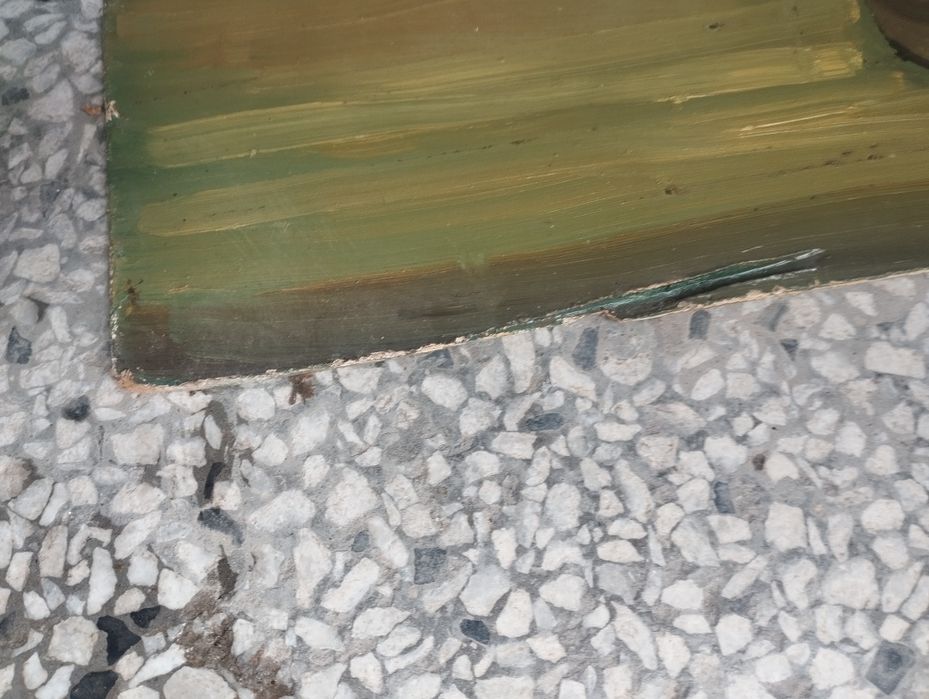 Голяма картина масло върху фазер с подпис