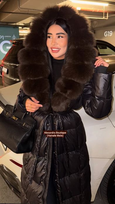 Geaca cu blana naturala de vulpe