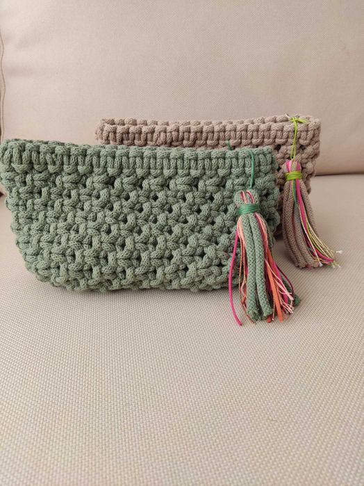 Ръчно изработени плетени чанти клъч макраме