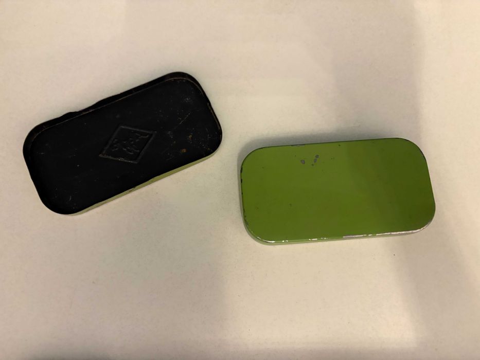 Cutie metalică veche pentru benzi de film AGFA Germania ani 1940