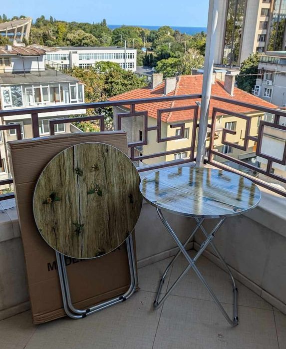 Сгъваема кръгла маса за тераса , пикник къмпинг риболов бесетка