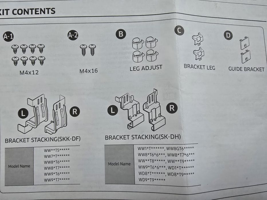 Vand kit Samsung SKK-UDX de suprapunere uscator si masina de spalat