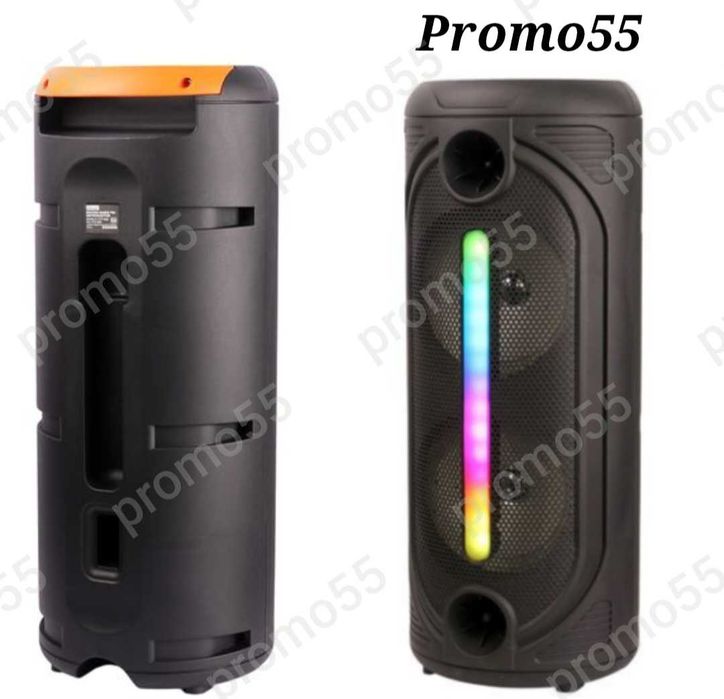 Голяма Караоке Колона 65см. 16"Тонколона 2 Безжични Микрофона и Блутут