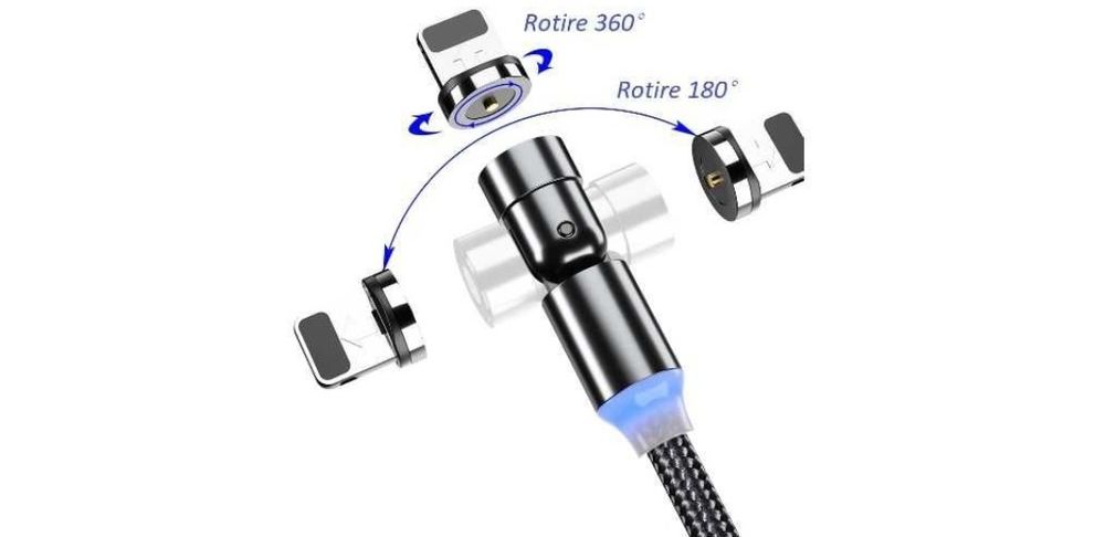 Cablu magnetic de incarcare rapida USB 3.0 tip C, telefon 3 in 1