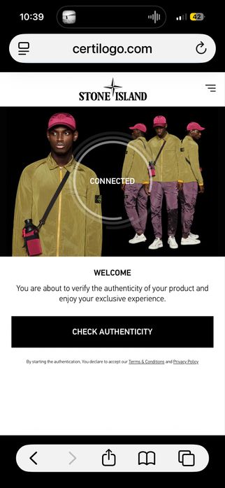 Мъжко пухено яке Stone Island размер L