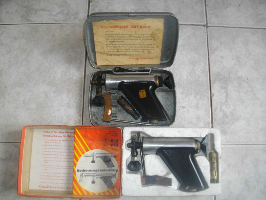 Бензинов нов поялник Горелка 1982г ГДР Немско старо качество BAT 100-1