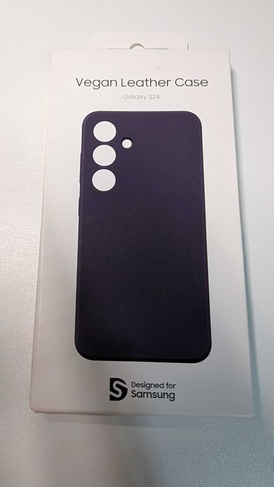 Чехол Samsung Vegan Leather Case S24 Dark Violet (темно-фиолетовый)