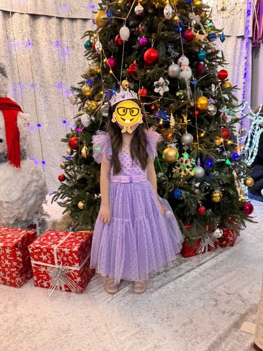 Платье пышное сиреневое