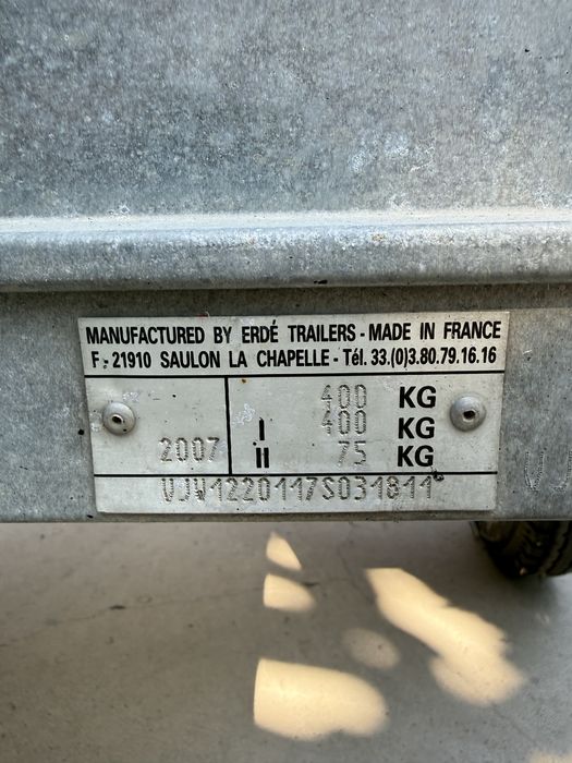 Remorca auto Erde 122 - 400kg