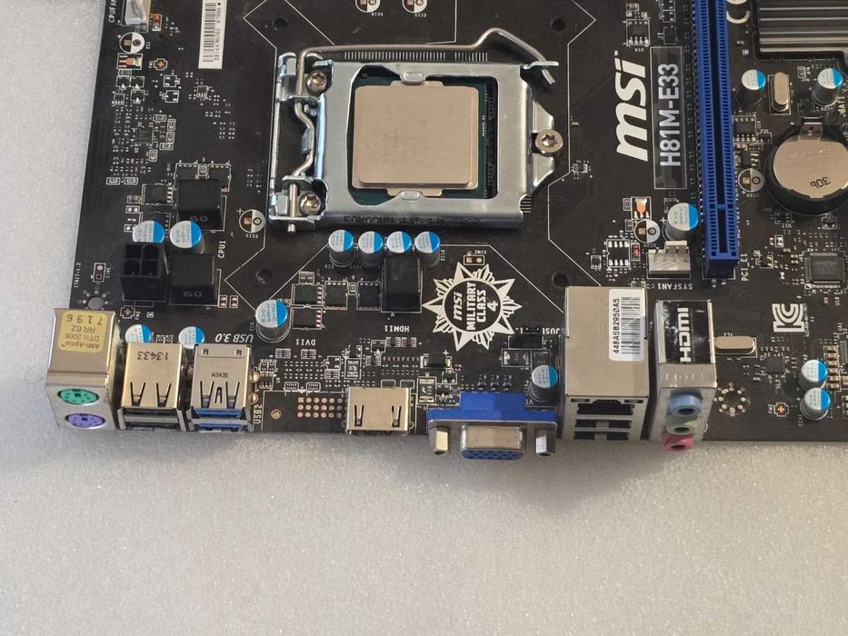Placa de baza MSI H81M-E33, Socket 1150 + procesor Intel G3240