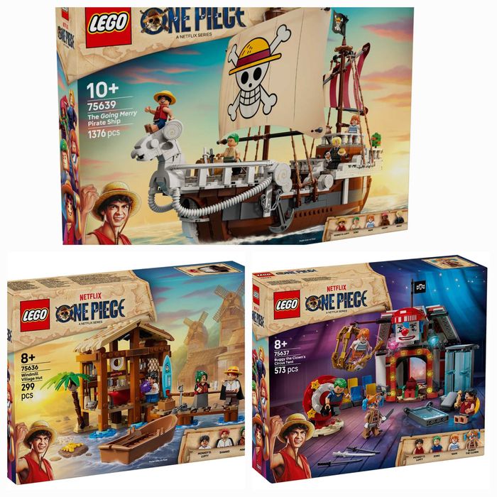 Нови Lego One Piece - Колиба в Windmill Village/Buggy the Clown/Корабът Going Merry