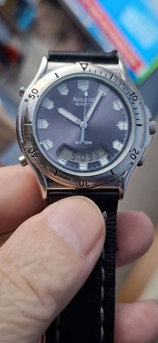 ACURIST ceas de mînă bărbătesc cu baterie și curea din piele.