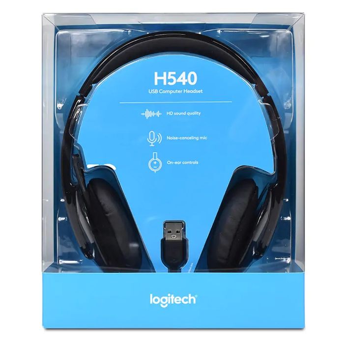 Слушалки Logitech H540 black, нови в оригинална опаковка, подходящи за подарък.