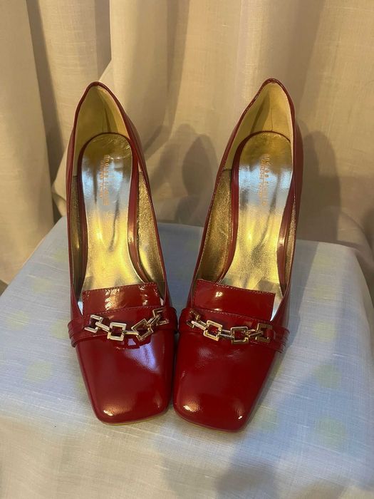 Pantofi damă eleganți roșii lac, mărimea 40, Andrea Rivalta