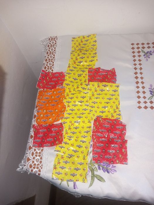 Ambalaje sugus bomboane de colecționat(roșu,portocaliu,galben))