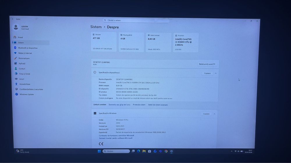 Laptop Gaming Lenovo Legion i5 +gtx 1650