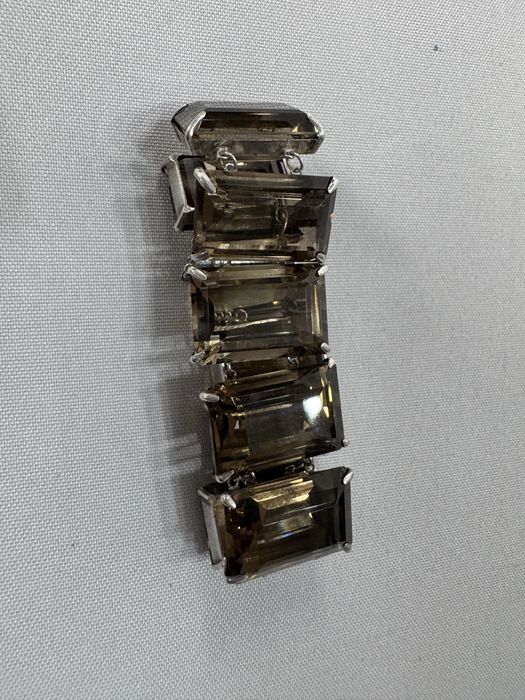 Bratara din argint si cuart fumuriu