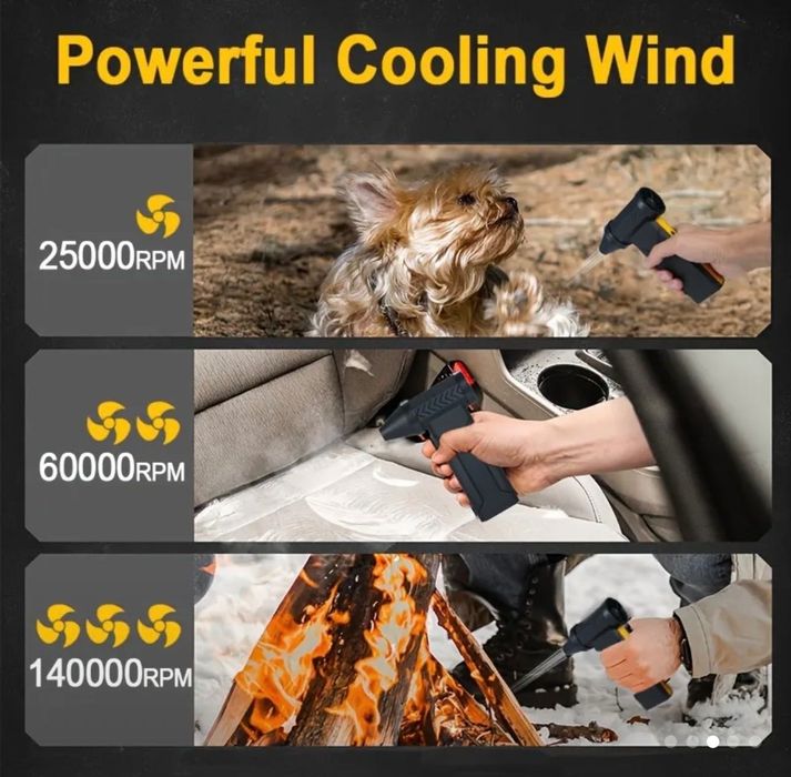 Suflanta Aer Comprimat jet fan 400.000rpm 60m/s 10000mAh Turbo Fan