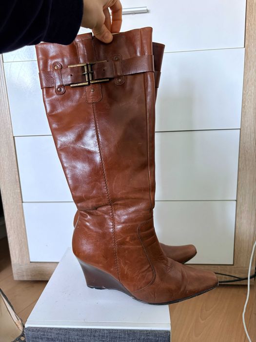 Cizme cu toc toamna piele doua modele 39
