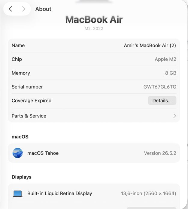 Macbook Air M2 2022
